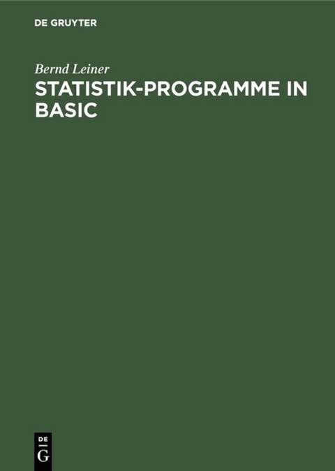 Statistik-Programme in BASIC - Bernd Leiner