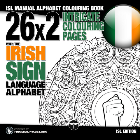 26x2 Intricate Colouring Pages with the Irish Sign Language Alphabet -  Lassal
