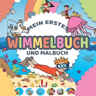 Mein erstes Wimmelbuch und Malbuch für Kinder in einem - Wimmelbilderbuch und einfache Ausmalbilder für Kinder ab 1 bis 2 Jahre