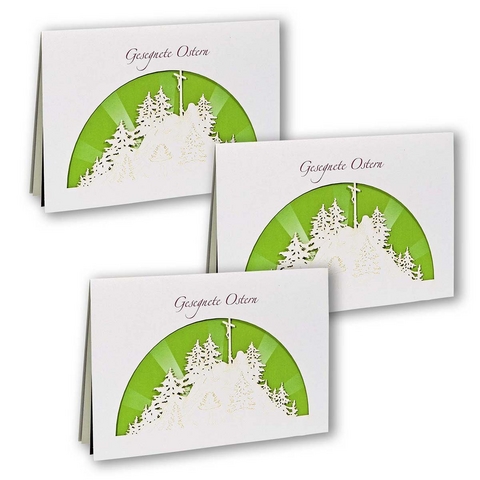 3er-Set Osterkarte &raquo;Kreuz im Gebirge&laquo;