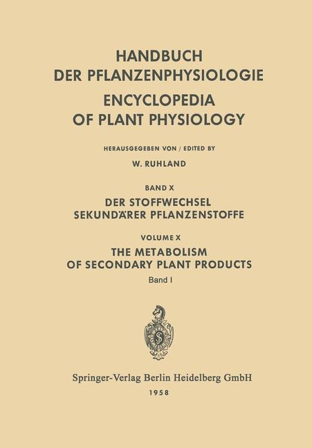Der Stoffwechsel Sekund&auml;rer Pflanzenstoffe / The Metabolism of Secondary Plant Products