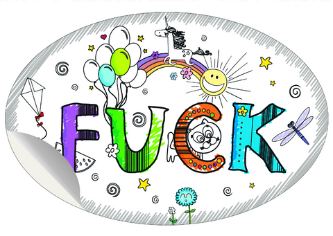 FUCK &ndash; Autoaufkleber auf Tr&auml;gerkarte -  riva Verlag