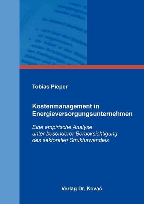 Kostenmanagement in Energieversorgungsunternehmen - Tobias Pieper