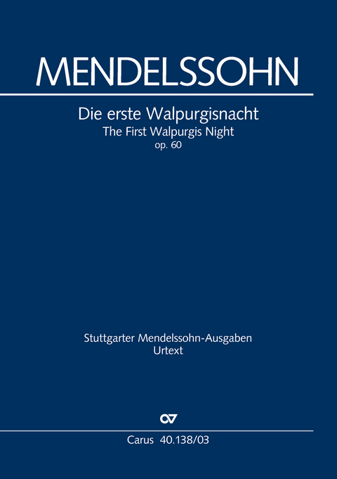 Die erste Walpurgisnacht (Klavierauszug) - Felix Mendelssohn Bartholdy