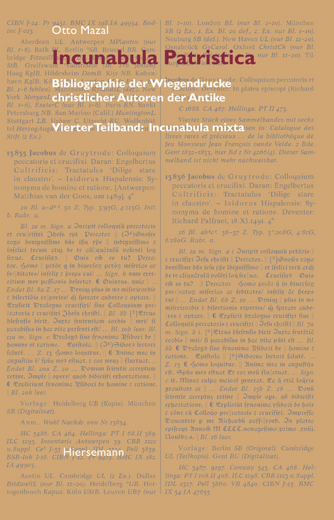 Incunabula Patristica - Otto Mazal