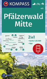 KOMPASS Wanderkarte Pf&auml;lzerwald Mitte - 