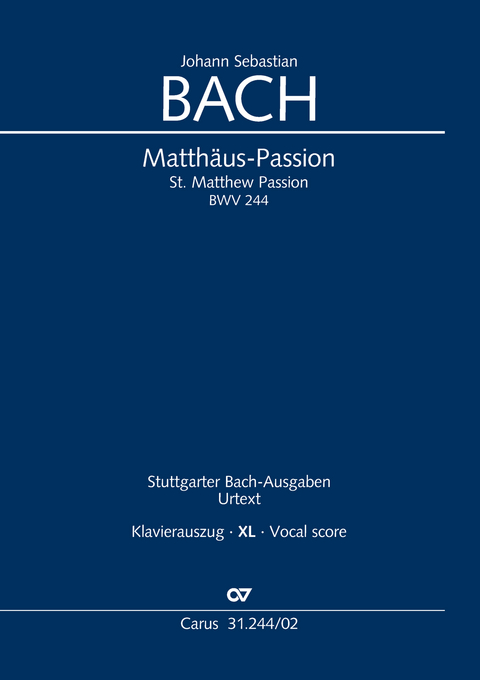 Matth&auml;us-Passion (Klavierauszug XL) - Johann Sebastian Bach