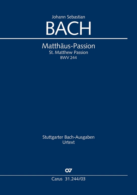 Matth&auml;us-Passion (Klavierauszug deutsch) - Johann Sebastian Bach