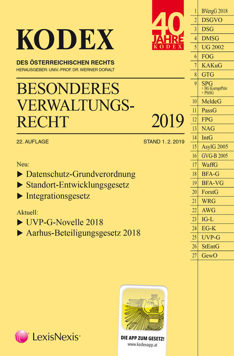 KODEX Besonderes Verwaltungsrecht 2019 - 