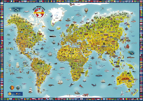 Display MARCO POLO Kinderweltkarte plano 25Ex.gef&uuml;llt