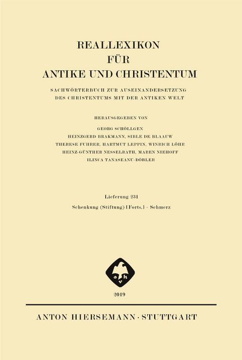 Reallexikon f&uuml;r Antike und Christentum - 