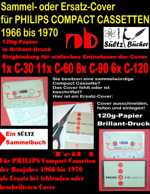 Sammel- oder Ersatz-Cover f&uuml;r PHILIPS COMPACT CASSETTEN 1966 bis 1970 - Uwe H. S&uuml;ltz