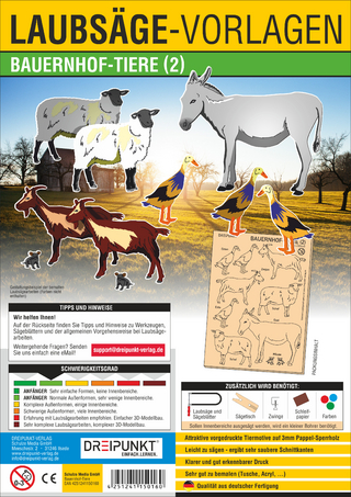 Laubsägevorlage Bauernhof-Tiere (2)
