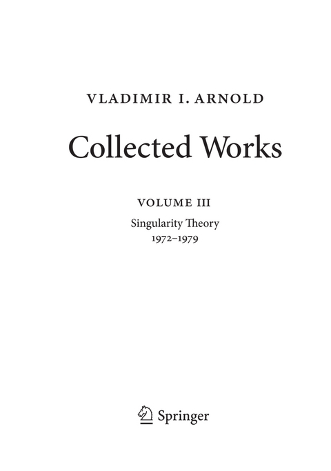 Vladimir Arnold &ndash; Collected Works - Vladimir I. Arnold