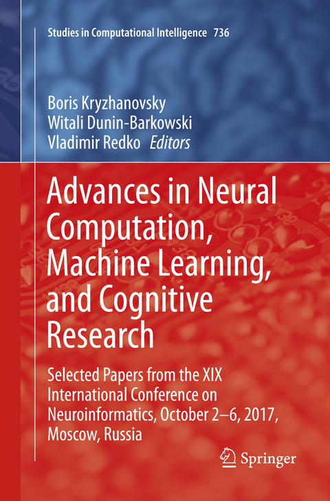 Advances in Neural Computation, Machine Learning, and Cognitive Research - 