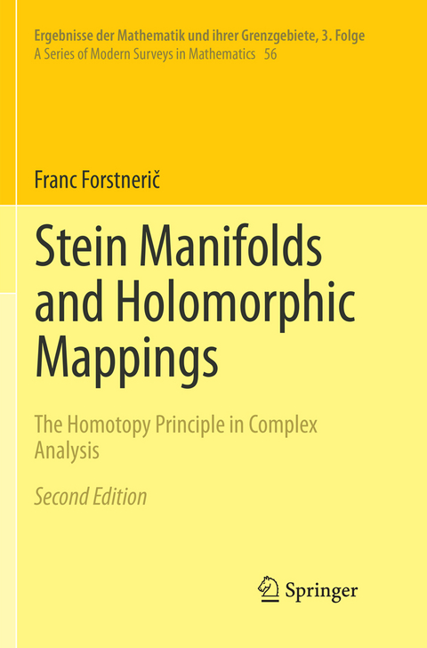 Stein Manifolds and Holomorphic Mappings - Franc Forstnerič