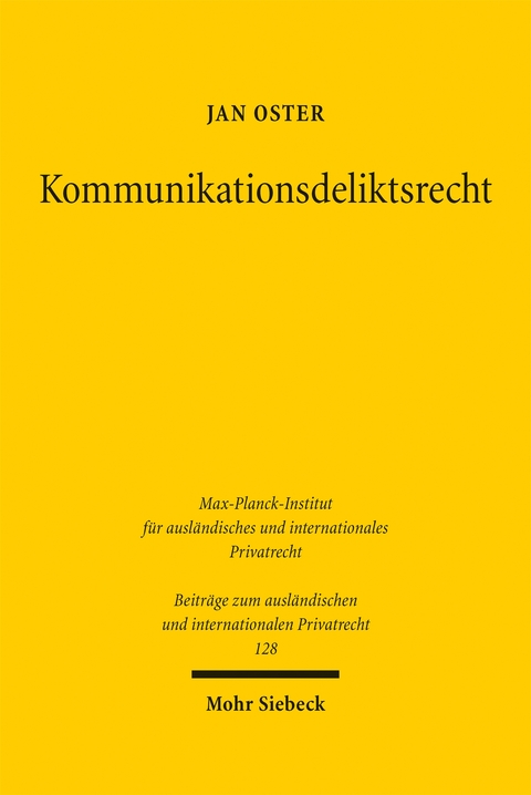 Kommunikationsdeliktsrecht - Jan Oster