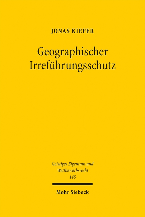 Geographischer Irreführungsschutz - Jonas Kiefer