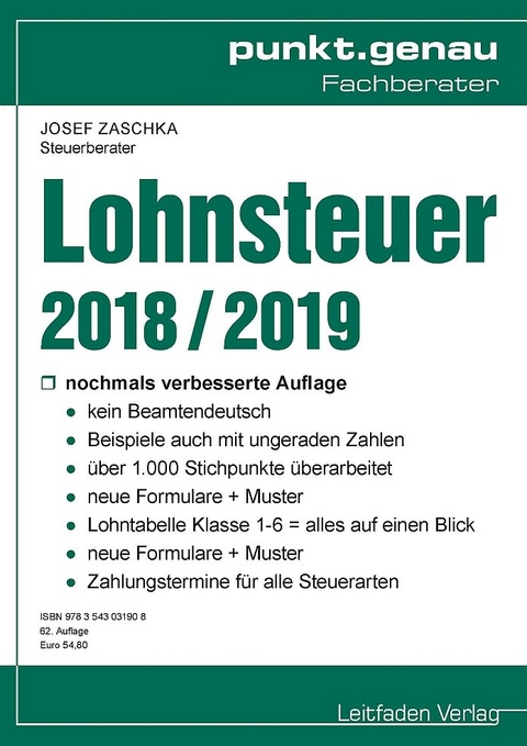 Lohnsteuer 2018 / 2019 - Zaschka Josef