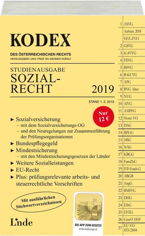 KODEX Sozialrecht 2019 - Elisabeth Brameshuber