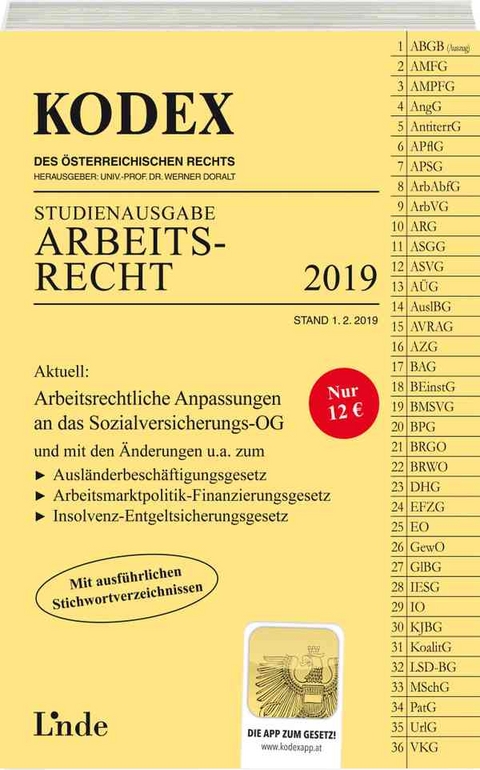KODEX Arbeitsrecht 2019 - Gerda Ercher-Lederer, Edda Stech