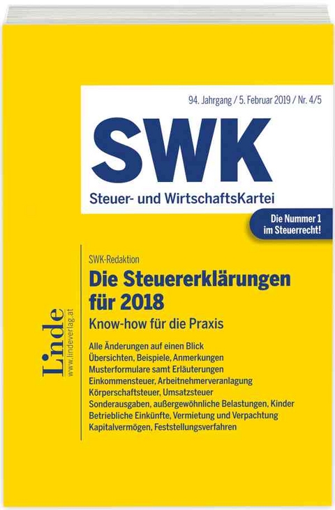 Die Steuererkl&auml;rungen f&uuml;r 2018