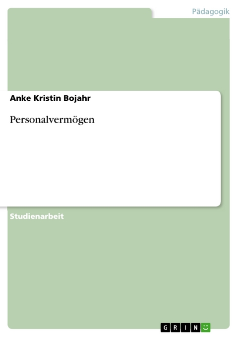 Personalverm&ouml;gen -  Anke Kristin Bojahr