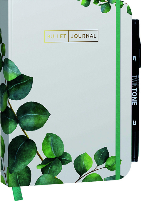 Bullet Journal "Leaves" 05 mit original Tombow TwinTone Dual-Tip Marker black