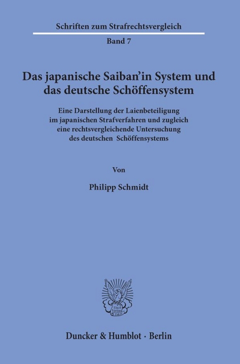 Das japanische Saiban&rsquo;in System und das deutsche Sch&ouml;ffensystem. - Philipp Schmidt