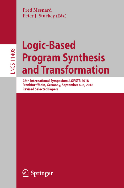 Logic-Based Program Synthesis and Transformation - 