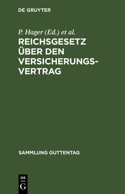 Reichsgesetz über den Versicherungsvertrag - 