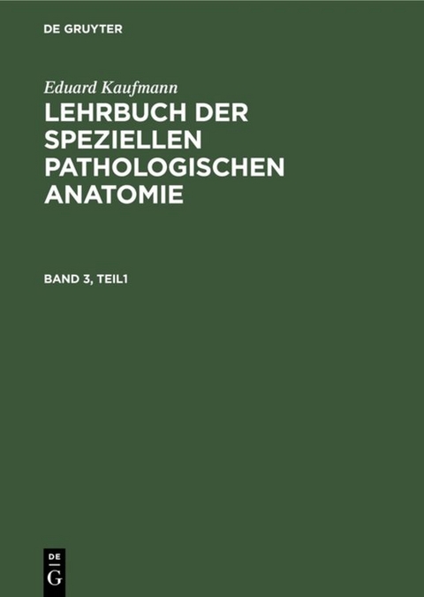 Lehrbuch der speziellen pathologischen Anatomie. Band 3
