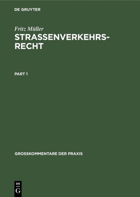 Straßenverkehrsrecht - Fritz Müller