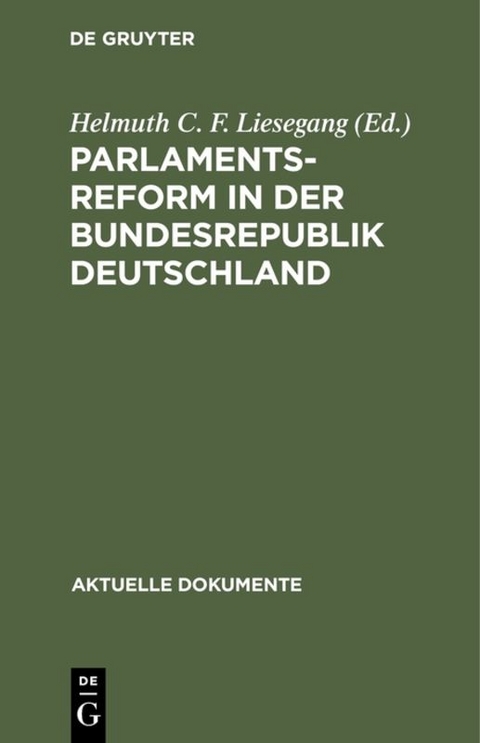 Parlamentsreform in der Bundesrepublik Deutschland - 