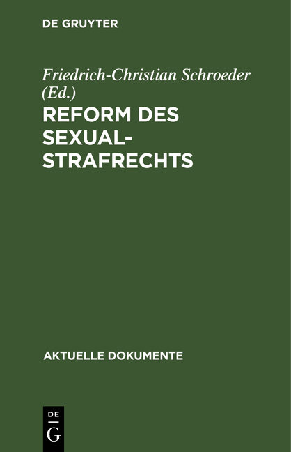 Reform des Sexualstrafrechts - 