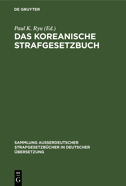 Das Koreanische Strafgesetzbuch - 