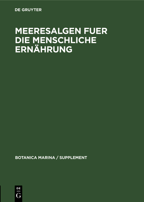 Meeresalgen fuer die menschliche Ern&auml;hrung