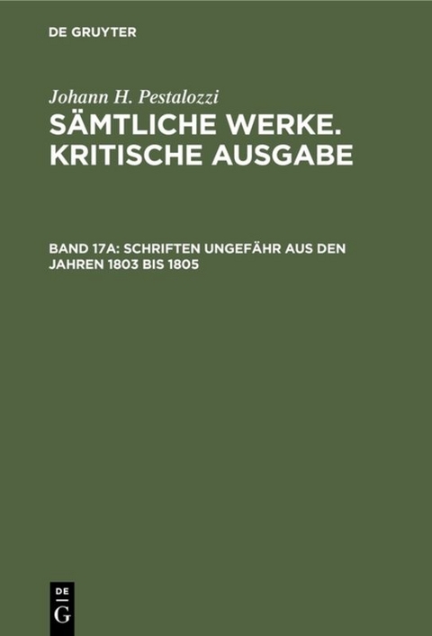 Schriften ungef&auml;hr aus den Jahren 1803 bis 1805