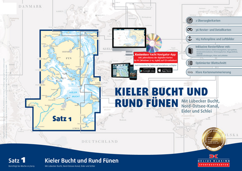 Sportbootkarten Satz 1: Kieler Bucht und Rund F&uuml;nen (Ausgabe 2019) - 
