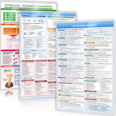 [3er-Set] NLP Coaching Quickfinder und NLP Interventionen Quickfinder, GFK-Navigator für Gewaltfreie Kommunikation - Samuel Cremer, Christian Schumacher