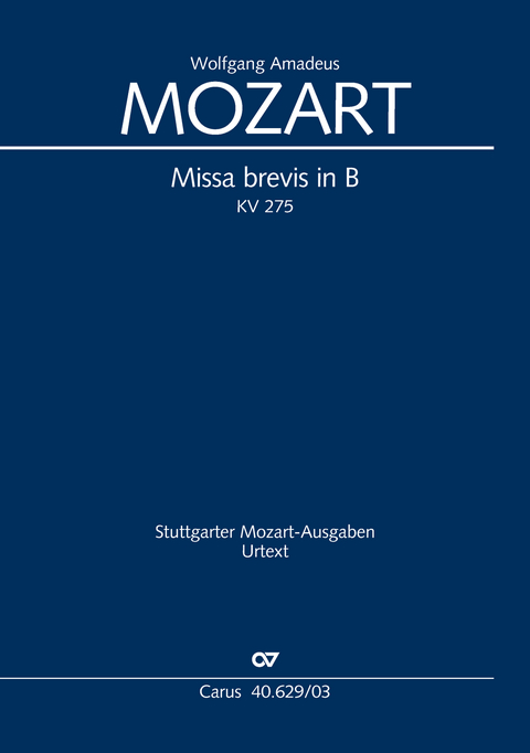 Missa brevis in B (Klavierauszug) - Wolfgang Amadeus Mozart