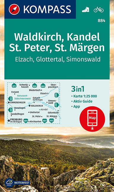 KOMPASS Wanderkarte Waldkirch, Kandel, St.Peter, St. M&auml;rgen - 