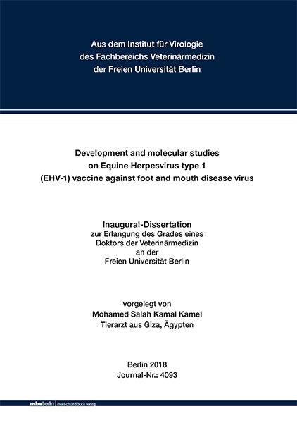 Development and molecular studies on Equine Herpesvirus type 1 (EHV-1) vaccine against foot and mouth disease virus - Mohamed Salah Kamal Kamel