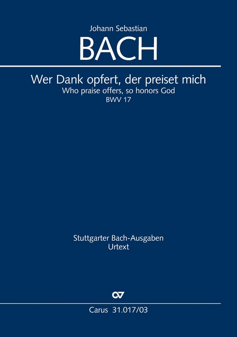 Wer Dank opfert, der preiset mich (Klavierauszug) - Johann Sebastian Bach