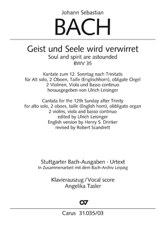 Geist und Seele wird verwirret (Klavierauszug)