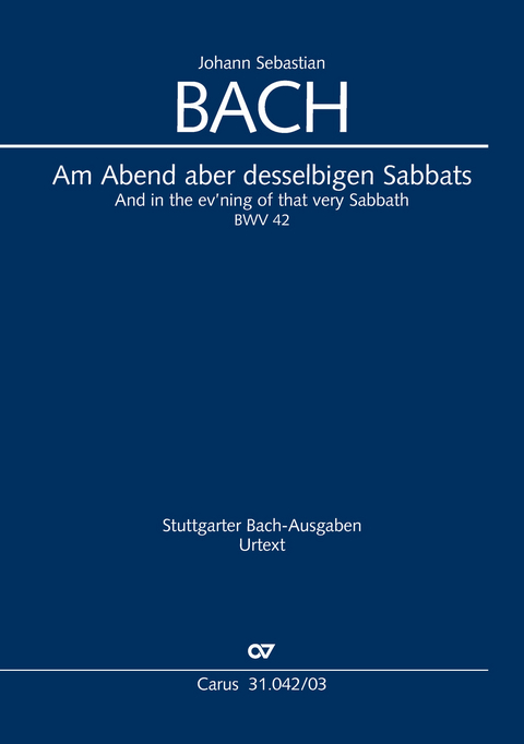 Am Abend aber desselbigen Sabbats (Klavierauszug) - Johann Sebastian Bach