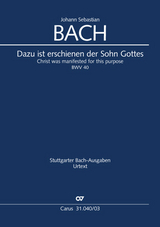 Dazu ist erschienen der Sohn Gottes (Klavierauszug) - Johann Sebastian Bach
