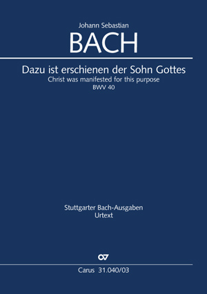 Dazu ist erschienen der Sohn Gottes (Klavierauszug) - Johann Sebastian Bach