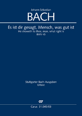 Es ist dir gesagt, Mensch, was gut ist (Klavierauszug) - Johann Sebastian Bach