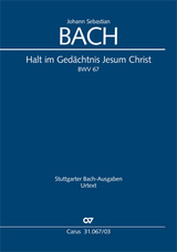 Halt im Ged&auml;chtnis Jesum Christ (Klavierauszug) - Johann Sebastian Bach